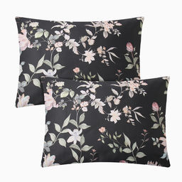 Комплект наволочек Этель Black flowers, 50х70 см - 2 шт., мако-сатин 114г/м2  фото 9