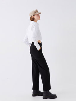 Dar Fit D?z Geni? Pa?a Kad?n Kargo Pantolon