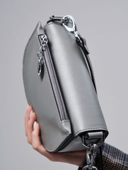 Сумка кожаная на плечо Azaro 31032 нельсон/серый