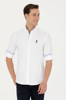 U. S. Polo Assn Мужская белая рубашка с длинным рукавом