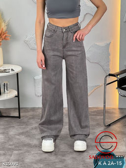 Джинсы палаццо с высокой посадкой