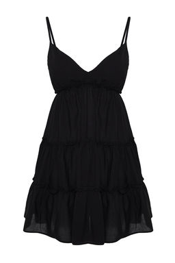 TRENDYOLMILLA Siyah Mini Dokuma %100 Pamuklu Plaj Elbisesi TBESS24EL00069  фото 15