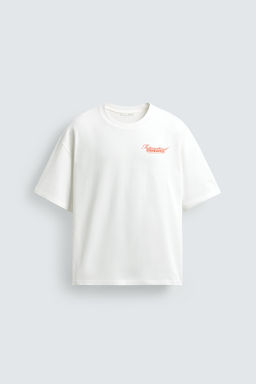 CAMISETA TEXTOS ESTAMPADOS CONTRASTE / Blanco roto - Zara фото 8