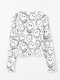 Bisiklet Yaka SmileyWorld Bask?l? K?z ?ocuk Ti??rt