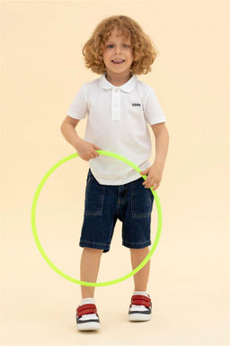 Белая базовая футболка-поло для мальчика Неожиданная скидка в корзине - U.s. polo assn фото 2