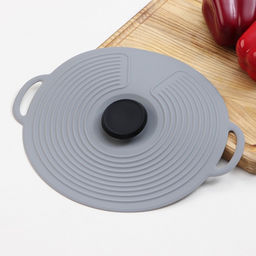 Крышка универсальная Доляна, силикон, d=22.5 см, цвет серый