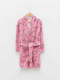 Kap??onlu Desenli Uzun Kollu Polar K?z ?ocuk Sabahl?k