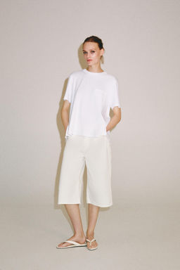 CAMISETA INTERLOCK BOLSILLO / Blanco