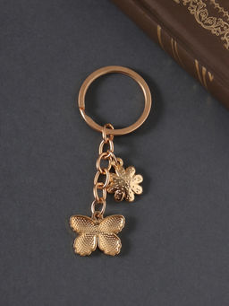 Цена за 2 шт. Брелок для ключей на кольце Бабочка и цветок, металл, эмаль, 9 см - Simaland фото 3