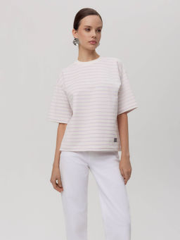 CONTE Футболка свободного кроя из футера LD 2569 white-lavender