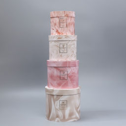 Набор шляпных коробок для цветов 4 в 1 Текстурный, 14 13 см - 20 17,5 см - Дарите счастье фото 5