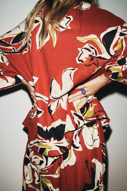 FLORAL PRINT LINEN BLEND SHIRT - Zara фото 3