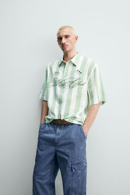 CAMISA POLO BOXY FIT GR?FICOS ESTAMPADOS / Verde - Zara фото 5