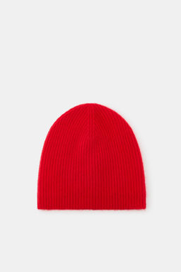 BEANIE RIB LANA Y CASHMERE / Rojo