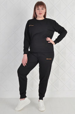 Арт. 2353 Костюм с брюками женский 50-58 (5 шт) Цвет:верх-черный,низ-черный - Калинка фото 2