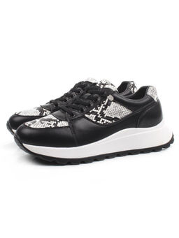 03-A847-10 BLACK Кроссовки женские (натуральная кожа)