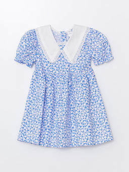 Bebe Yaka K?sa Kollu ?i?ekli K?z Bebek Elbise