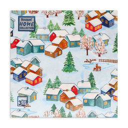 Цена за 2 шт. Салфетки новогодние бумажные Home Collection «Зимний пейзаж», 3 слоя, 33х33 см, 20 шт