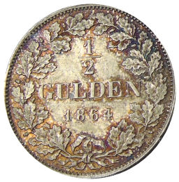 1/2 гульдена 1864 года Германские государства  Бавария