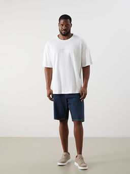 Bisiklet Yaka Bask?l? Erkek Ti??rt