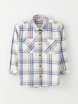 Ekose Uzun Kollu K?z ?ocuk G?mlek Ceket