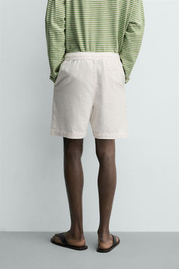 BERMUDA REGULAR FIT ESTRUCTURA / Blanco roto