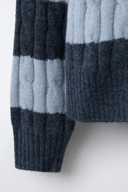 CABLE-KNIT STRIPED POLO JUMPER - Zara фото 4