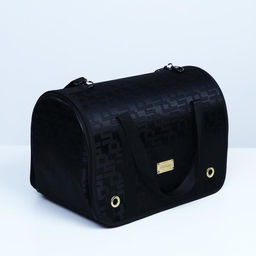 Сумка - переноска для животных Люкс, ПВХ, жаккард, 40 х 25 х 26, чёрная - Пижон фото 3