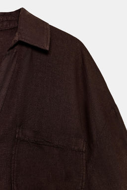 CAMISA FLUIDA CON LINO / Marr?n - Zara фото 8