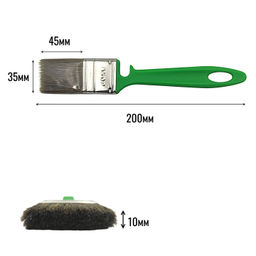 Кисть плоская "Работы по дереву" 35х10" (нат./иск.щетина, п/эт.ручка) "АКОР"