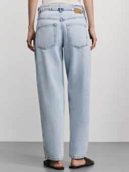 Джинсы barrel с поясом шнурком / Zarina  фото 4