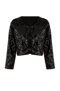 Siyah Onden Baglamal? Payet Ceket TPRAW26CE00001 - Trendyolmilla фото 5