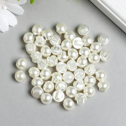 Цена за 2 шт. Пуговицы пластик для творчества на ножке «Жемчужный шарик» набор 50 шт. 1×1 см