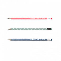 Цена за 2 шт. Карандаш ч/гр. ErichKrause "Dots", НВ, трехган., с ластиком, ассорти (56009)