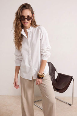 Beyaz B_zg_ Detayl_ Poplin G_mlek TWOSS26GO00087