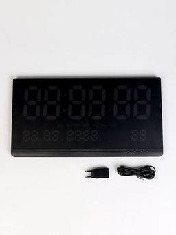 Часы электронные настенные, 47.5×25.3 см, синие цифры