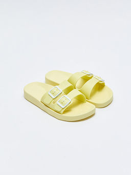 ?ift Bantl? Toka Detayl? K?z ?ocuk Plaj Terli?i