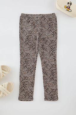 Kahverengi K?z Cocuk Leopar Desenli Orme Tayt TKDAW25TA00004 - Trendyolmilla фото 5