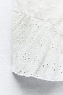 CONTRAST KNIT TOP WITH CUTWORK EMBROIDERY - Zara фото 9