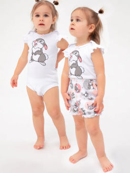 PlayToday / Комплект детский трикотажный для девочек: боди, шорты