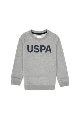 Erkek _ocuk Gri Melanj Basic Bisiklet Yaka Sweatshirt Sepette S_rpriz _ndirim