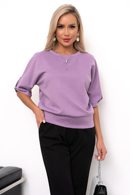 Костюм брючный (черный/сирень) К11-82/2 - Николь фото 4