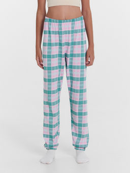 Комплект для девочек (джемпер, брюки) в бирюзовую клетку - Mark formelle фото 4