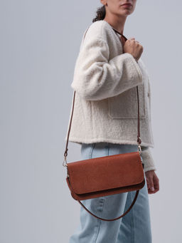 Сумка кожаная багет Deboro 30138 питон