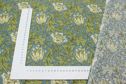 Импорт. хлопок Аллана цв.сине-голубой/оливково-салатовый, ш.1.45м, хлопок-100%, 100гр/м.кв - Купава фото 6