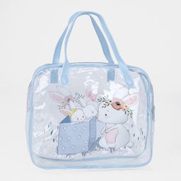 Косметичка-сумка на молнии для бассейна, с ручками, с принтом Зайки, голубая - Simaland фото 2