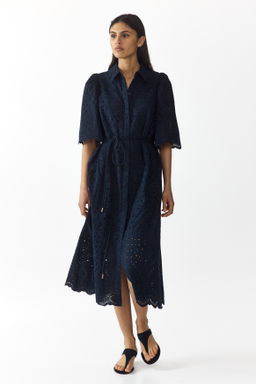 Vestido camisero de algod?n con bordado ingl?s - H&m фото 7