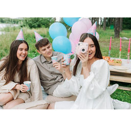 Цена за 10 шт. Тарелка бумажная Happy Birthday, 18 см - Страна карнавалия фото 7