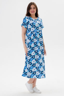Платье женское из кулирки Миранда голубая ромашка - Амадэль фото 4