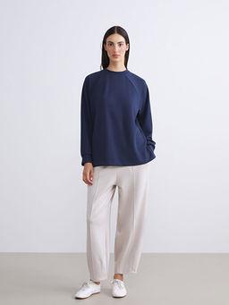 Oversize Modal Kar???ml? Kad?n Sweatshirt